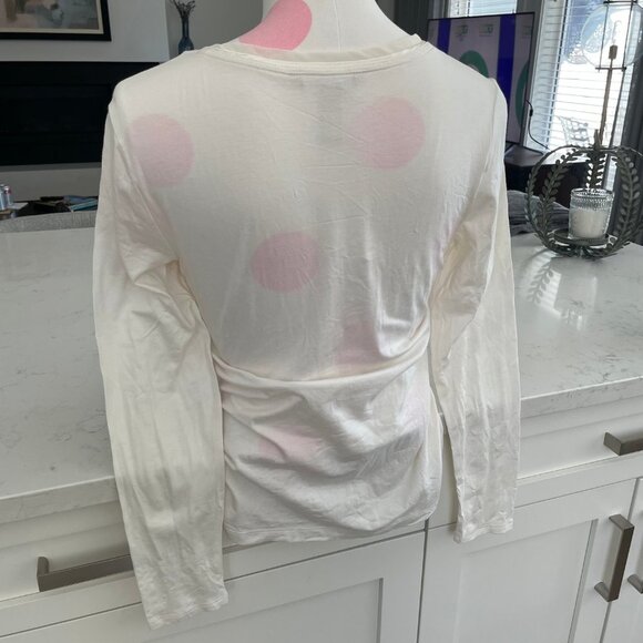 Banana Republic Petite Neutral LS U Neck Rayon Tencel Blend Top Cream Sz MP - Picture 3 of 7